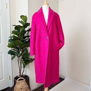Pink Oversized Twill Coat
